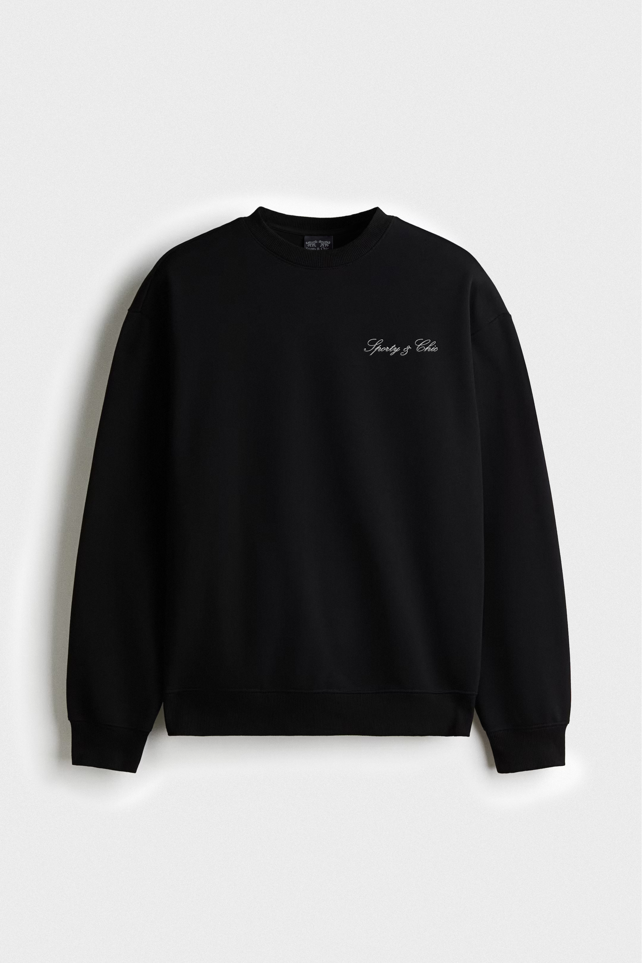 Signature Logo Embroidered Crewneck - Black