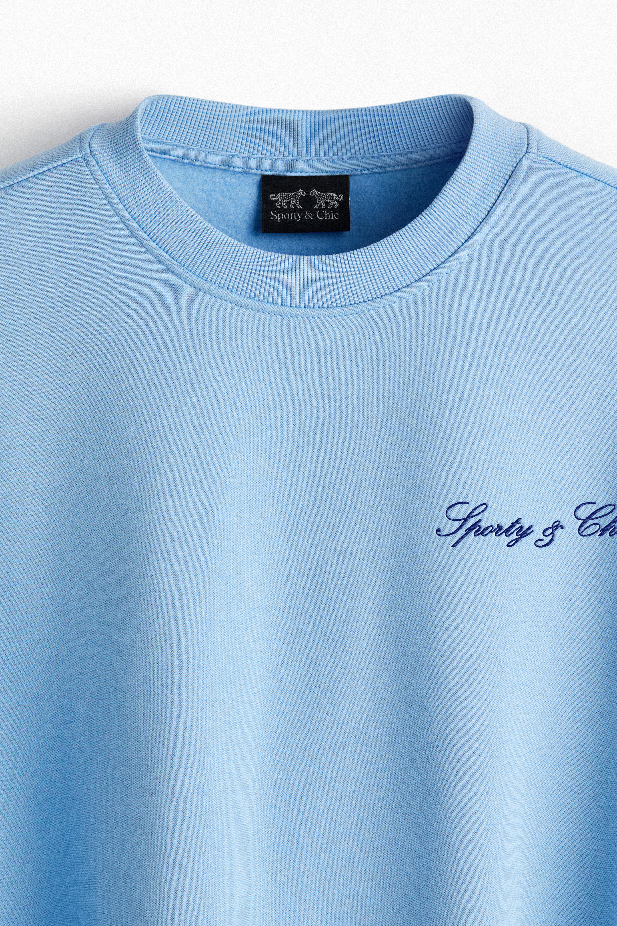 Signature Logo Embroidered Crewneck - Blue