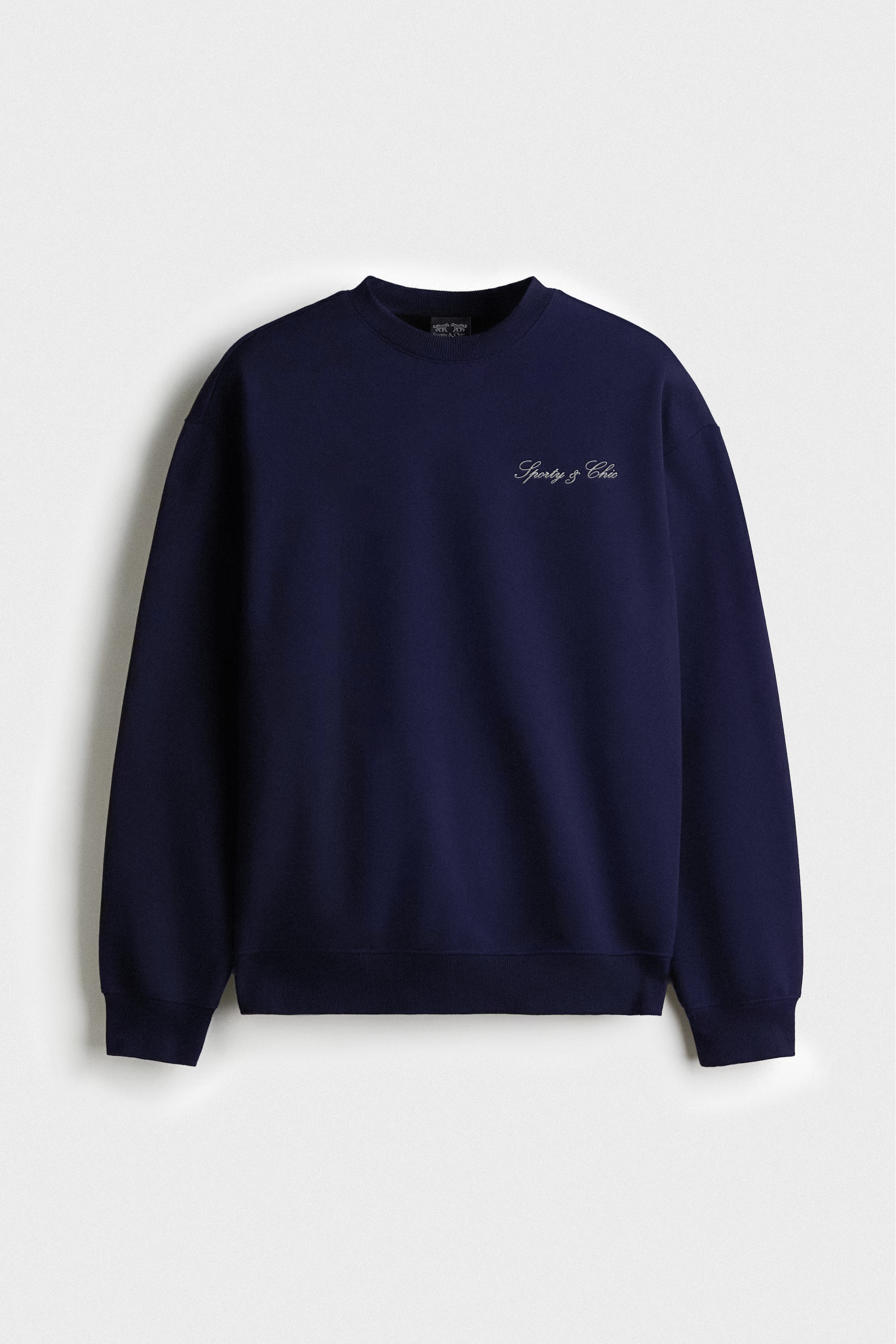 Signature Logo Embroidered Crewneck - Navy