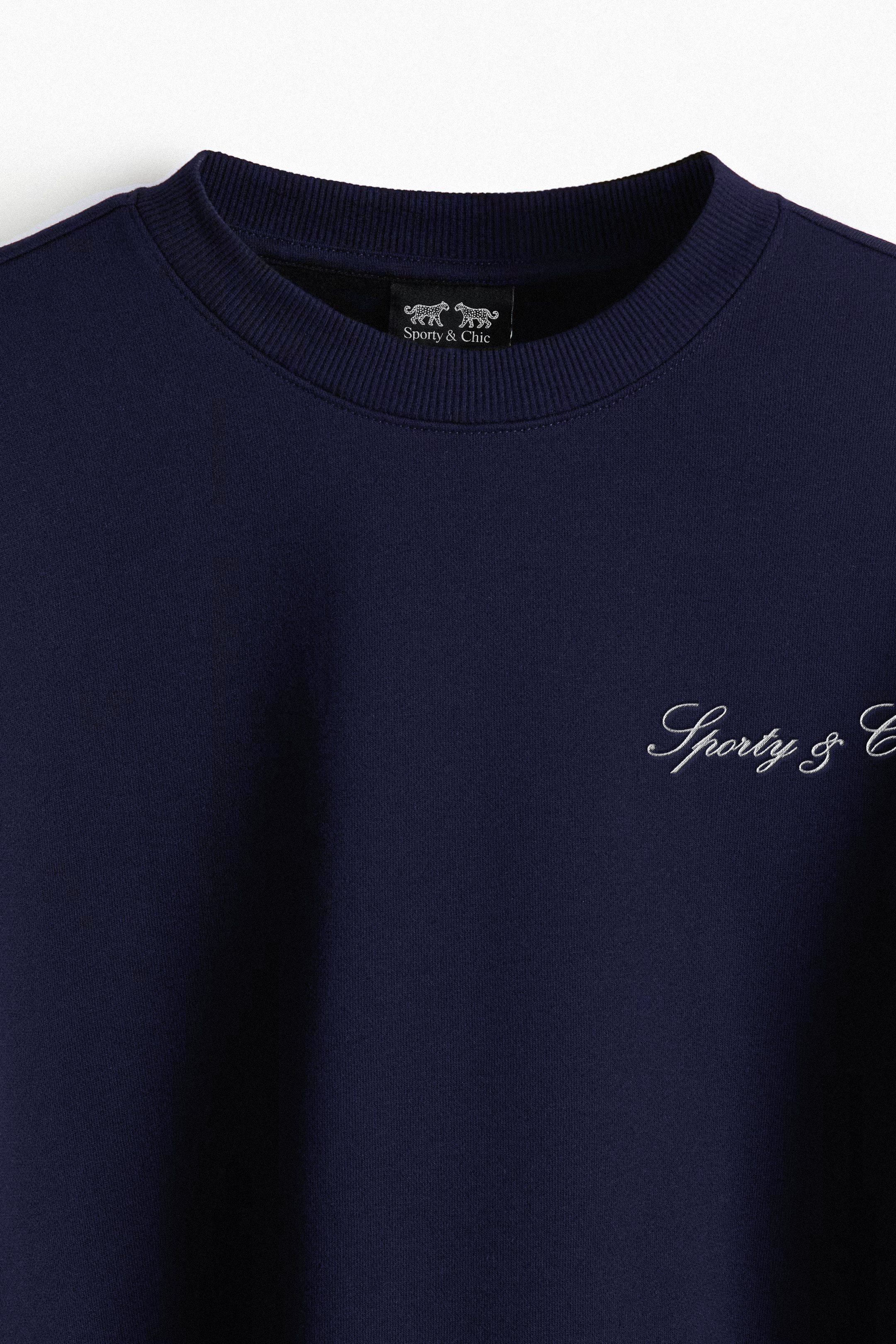 Signature Logo Embroidered Crewneck - Navy