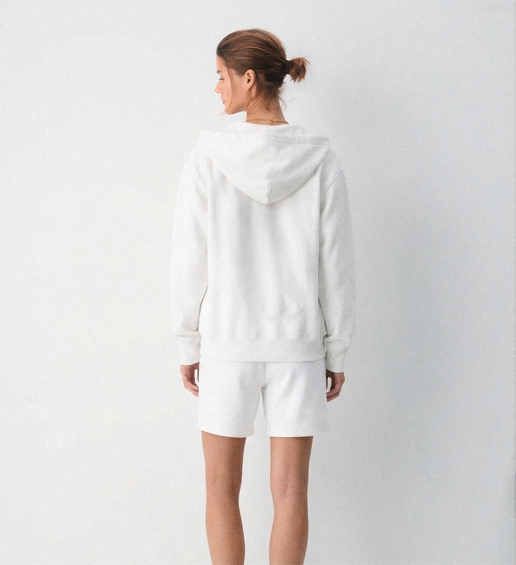 Signature Logo Embroidered Zip Hoodie - White