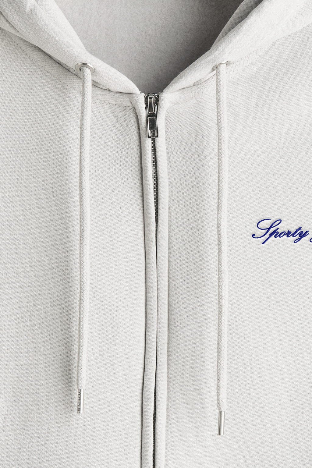 Signature Logo Embroidered Zip Hoodie - White
