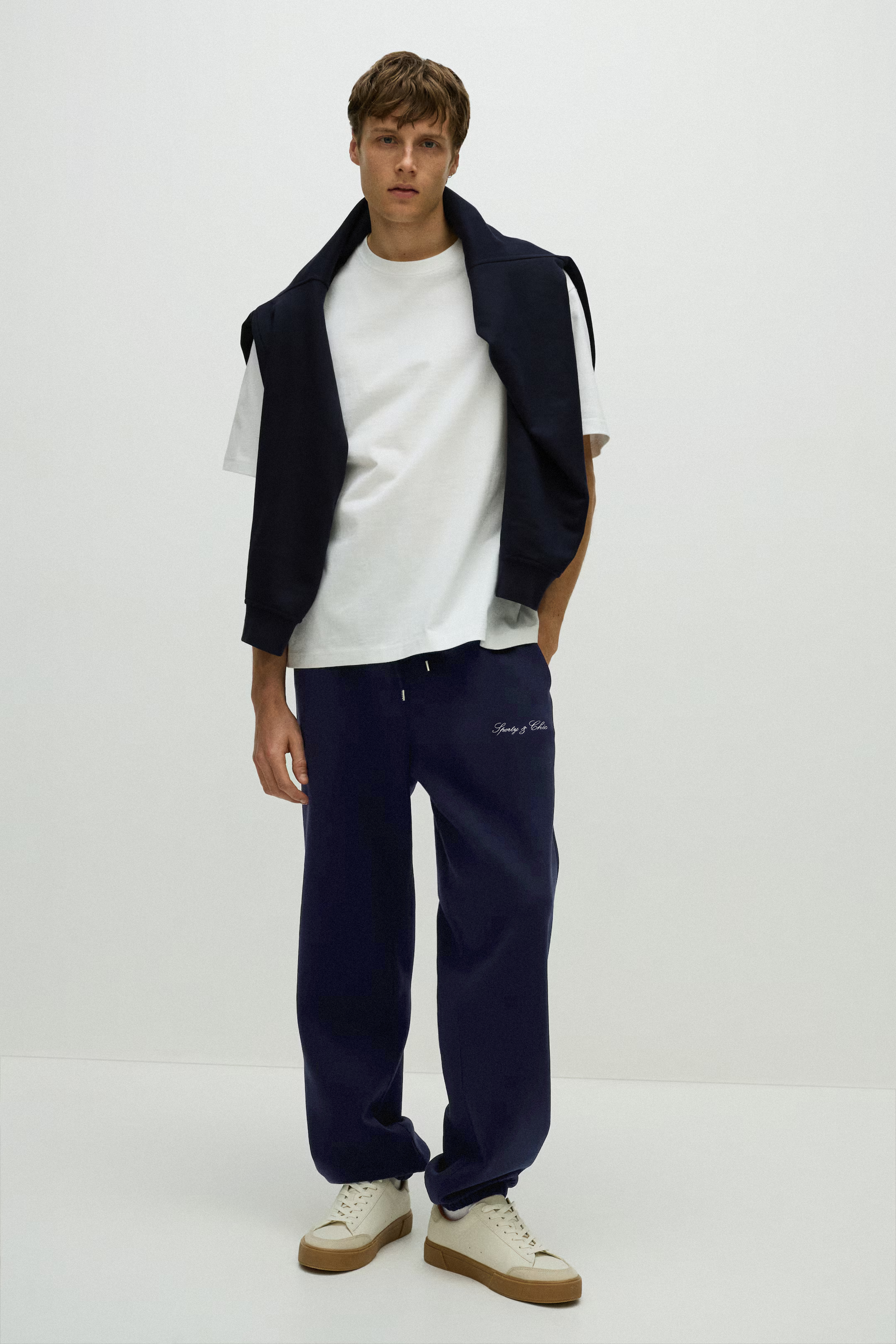 Signature Embroidered Sweatpant - Navy