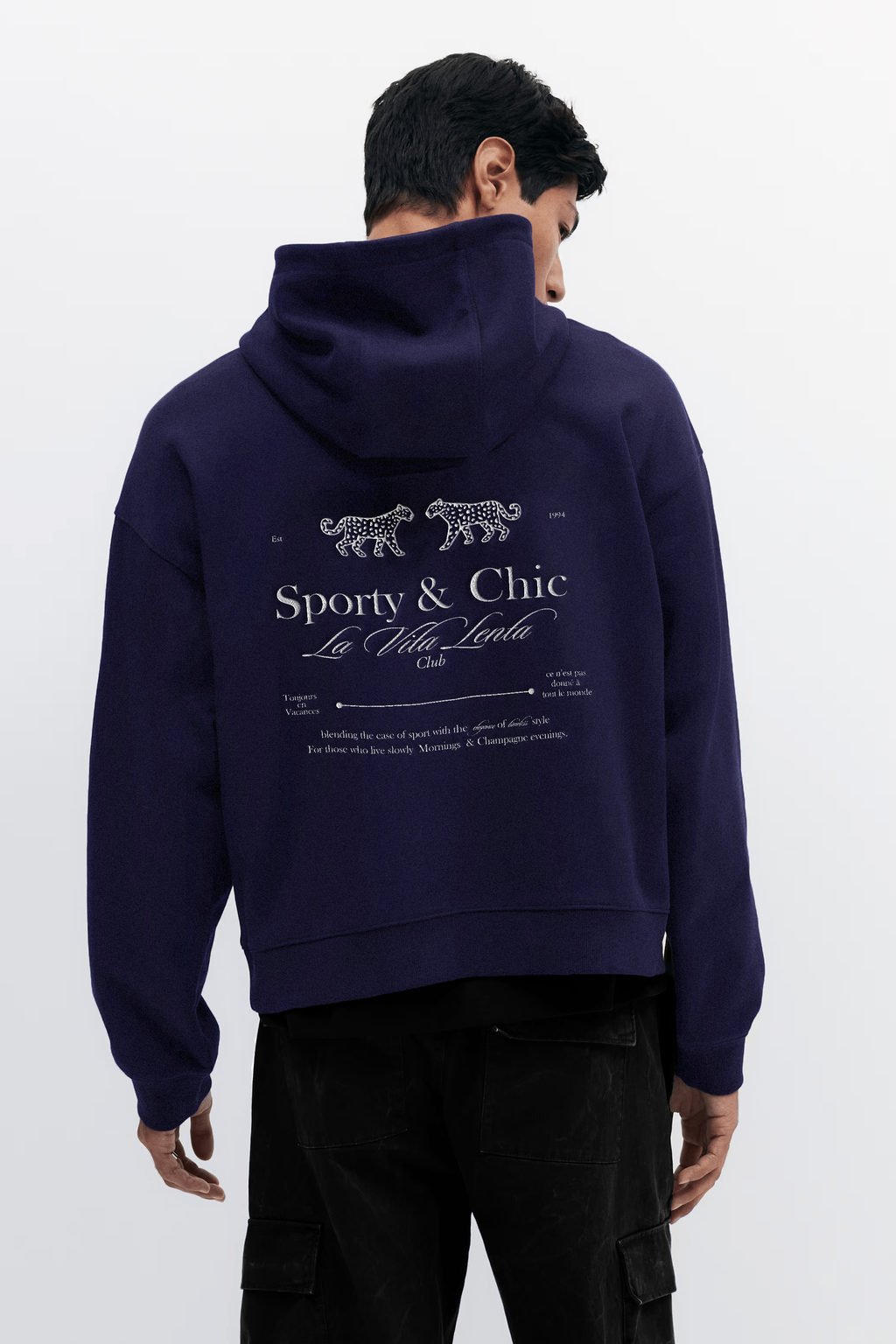 La Vita Lenta French Terry Hoodie - Navy