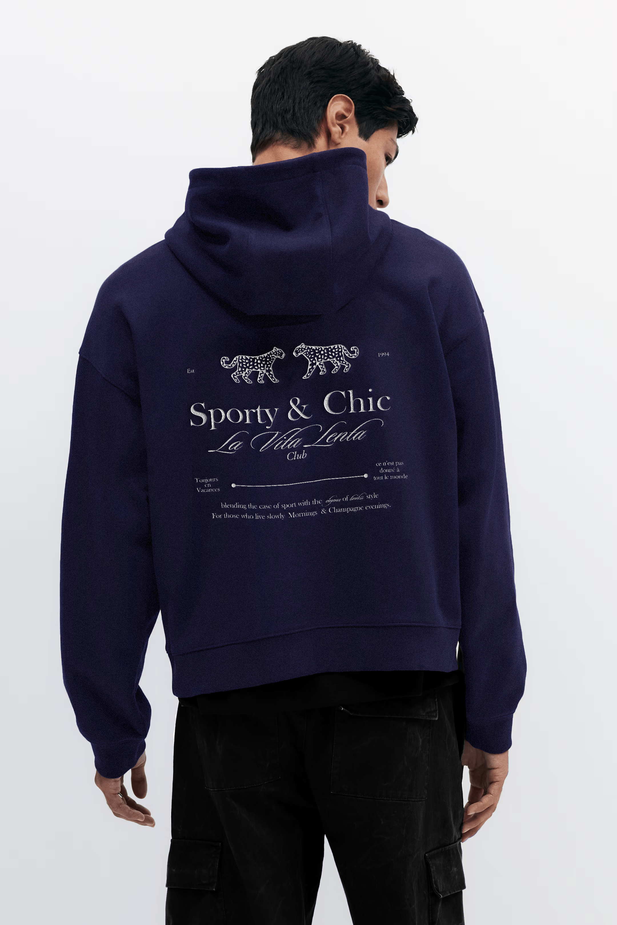 La Vita Lenta French Terry Hoodie - Navy