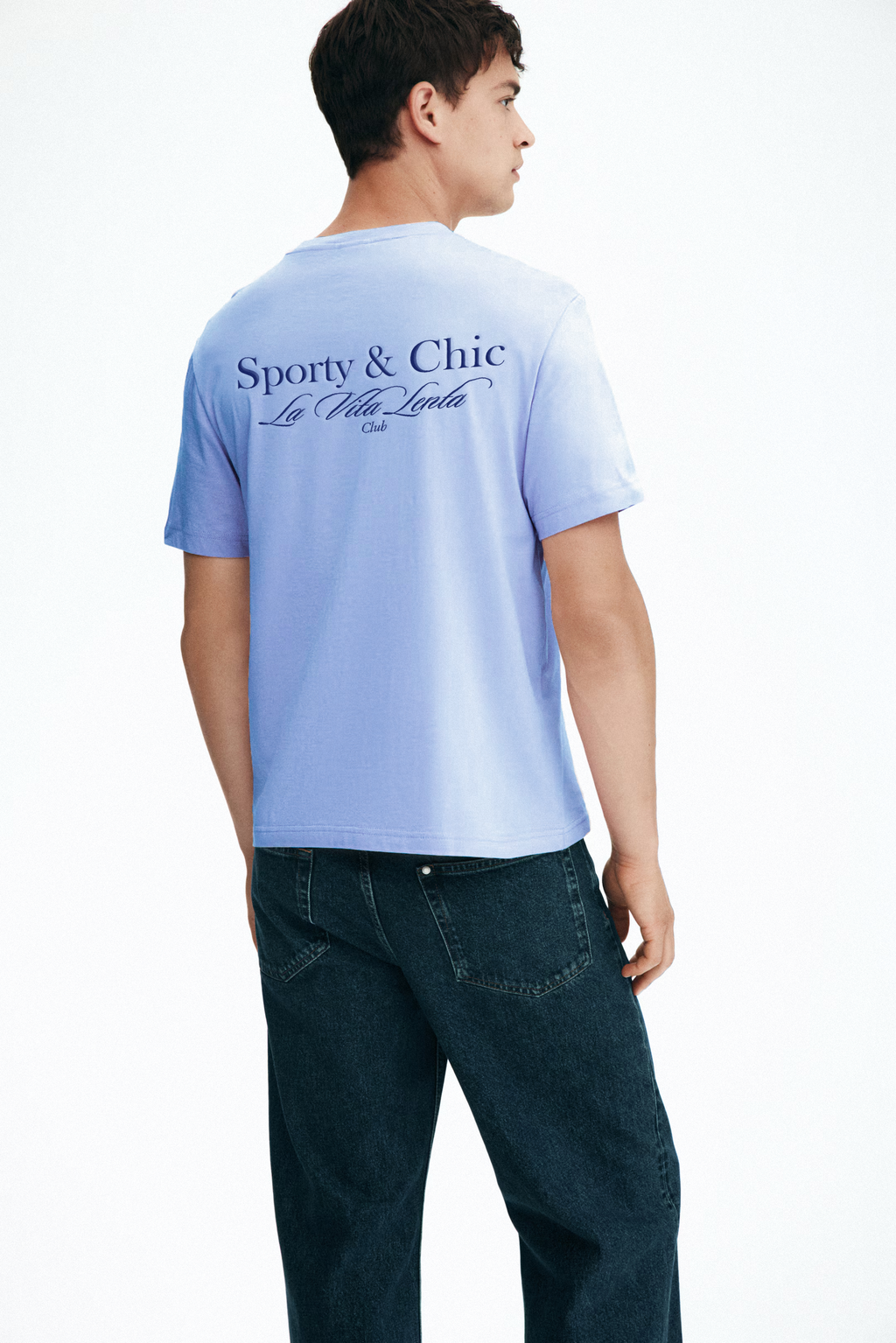 100% cotton medium weight T-shirt- Light Blue