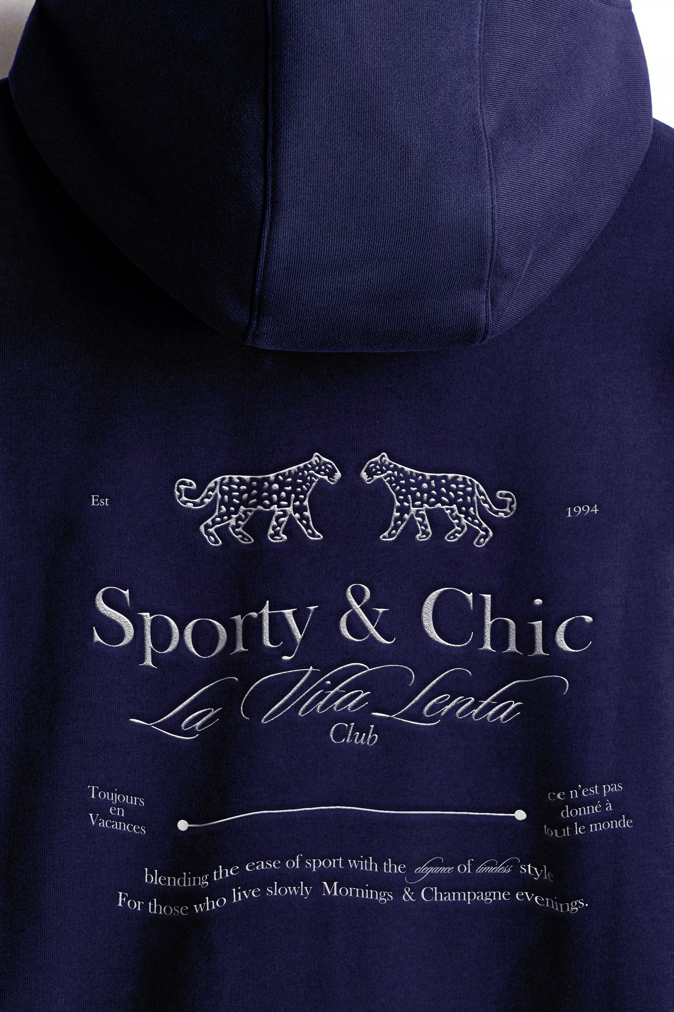 La Vita Lenta French Terry Hoodie - Navy
