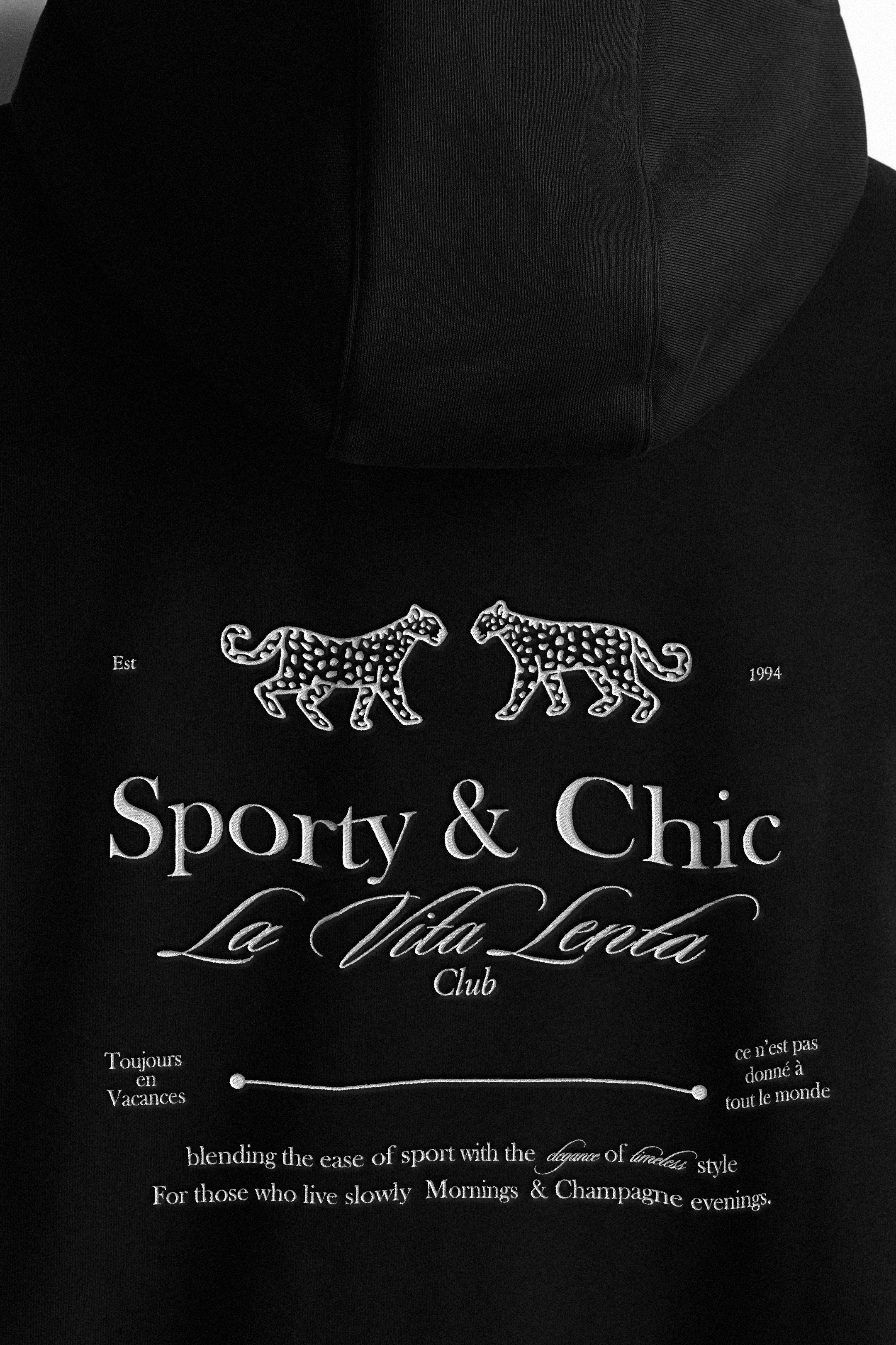 La Vita Lenta French Terry Hoodie - Black