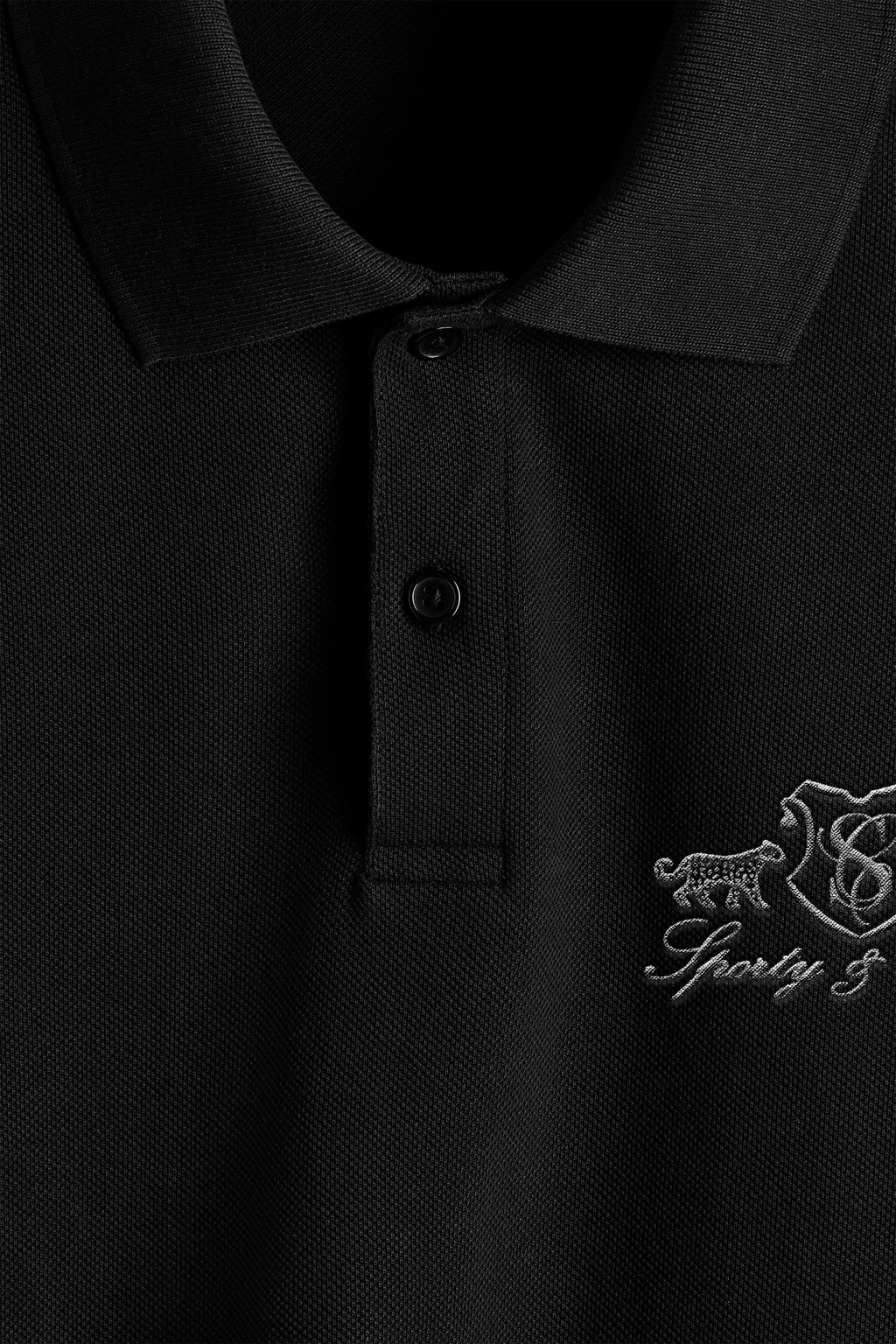 S&C Pique Cotton Polo - Black
