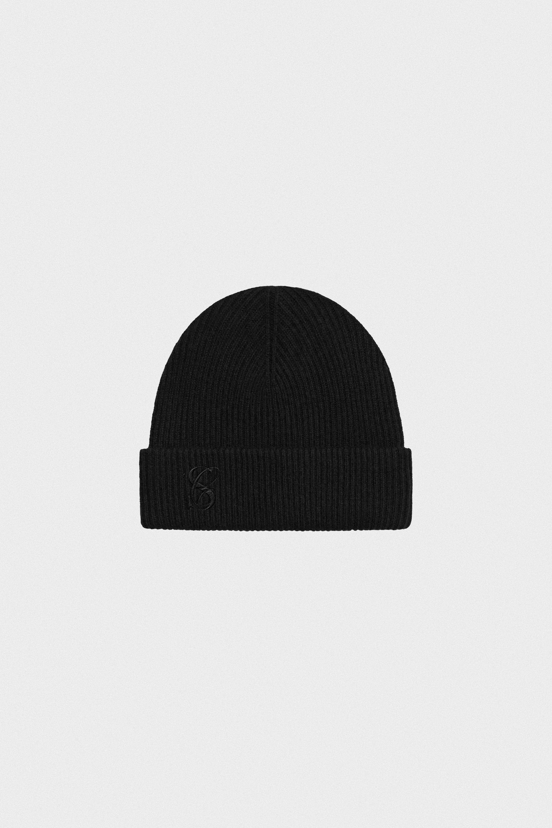 S&C Cashmere Wool Beanie - Black