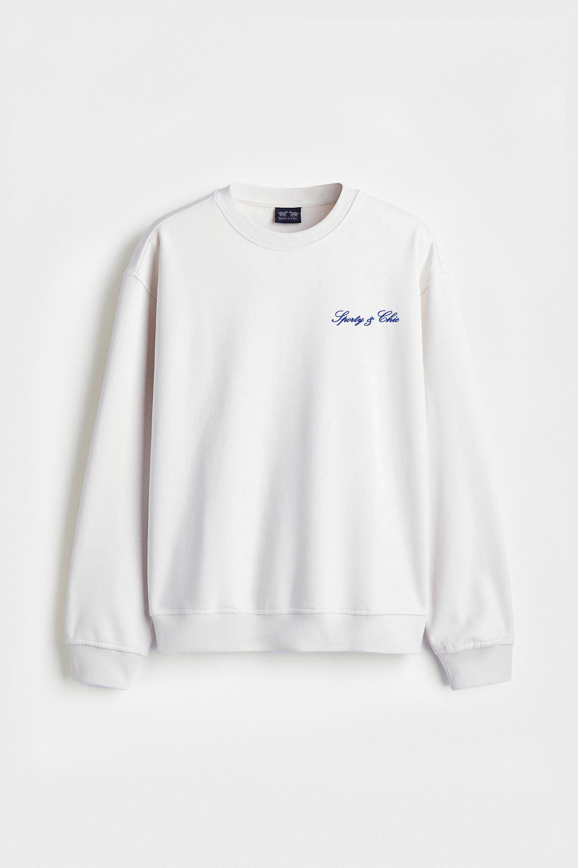Signature Logo Embroidered Crewneck - White
