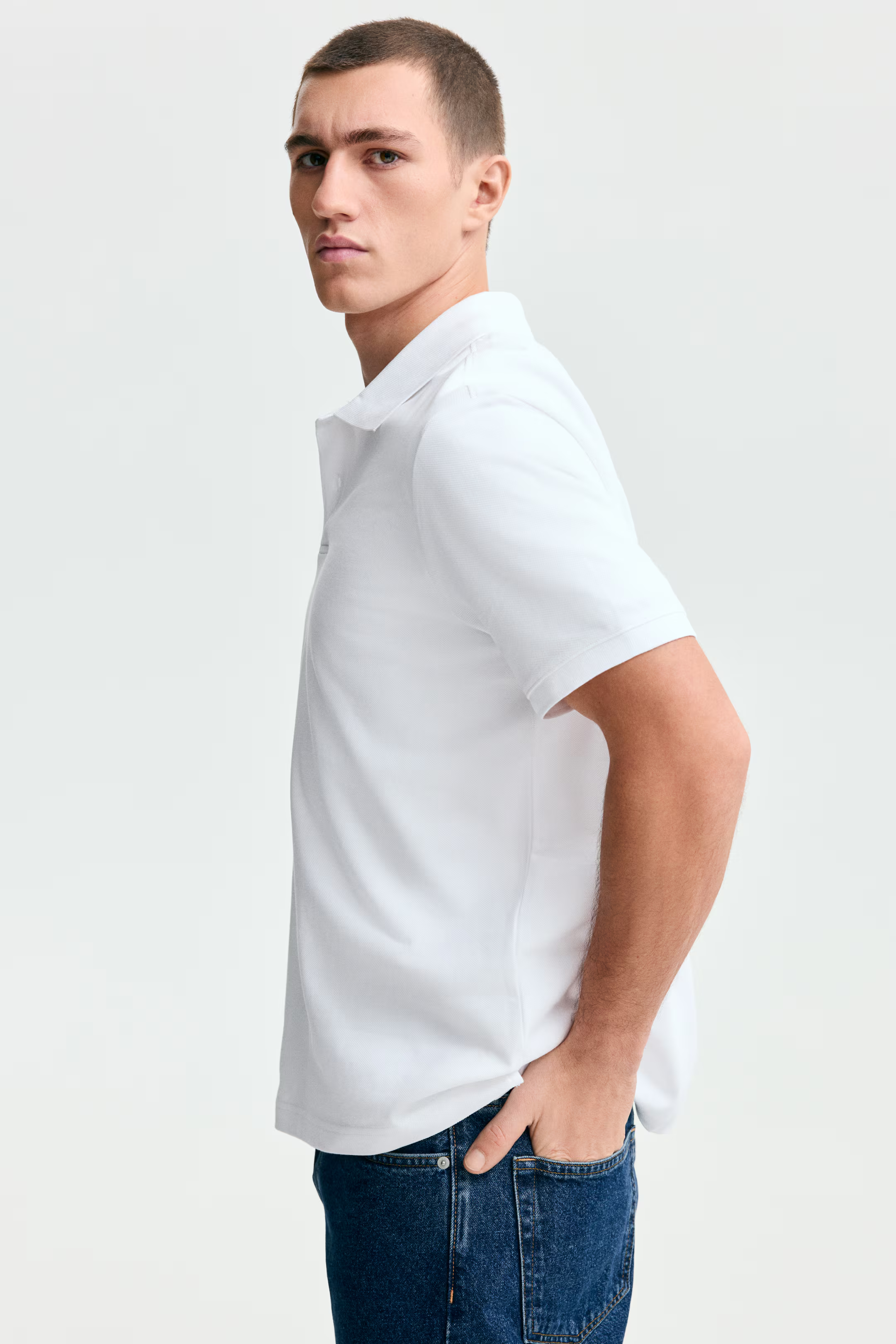 S&C Pique Cotton Polo - White
