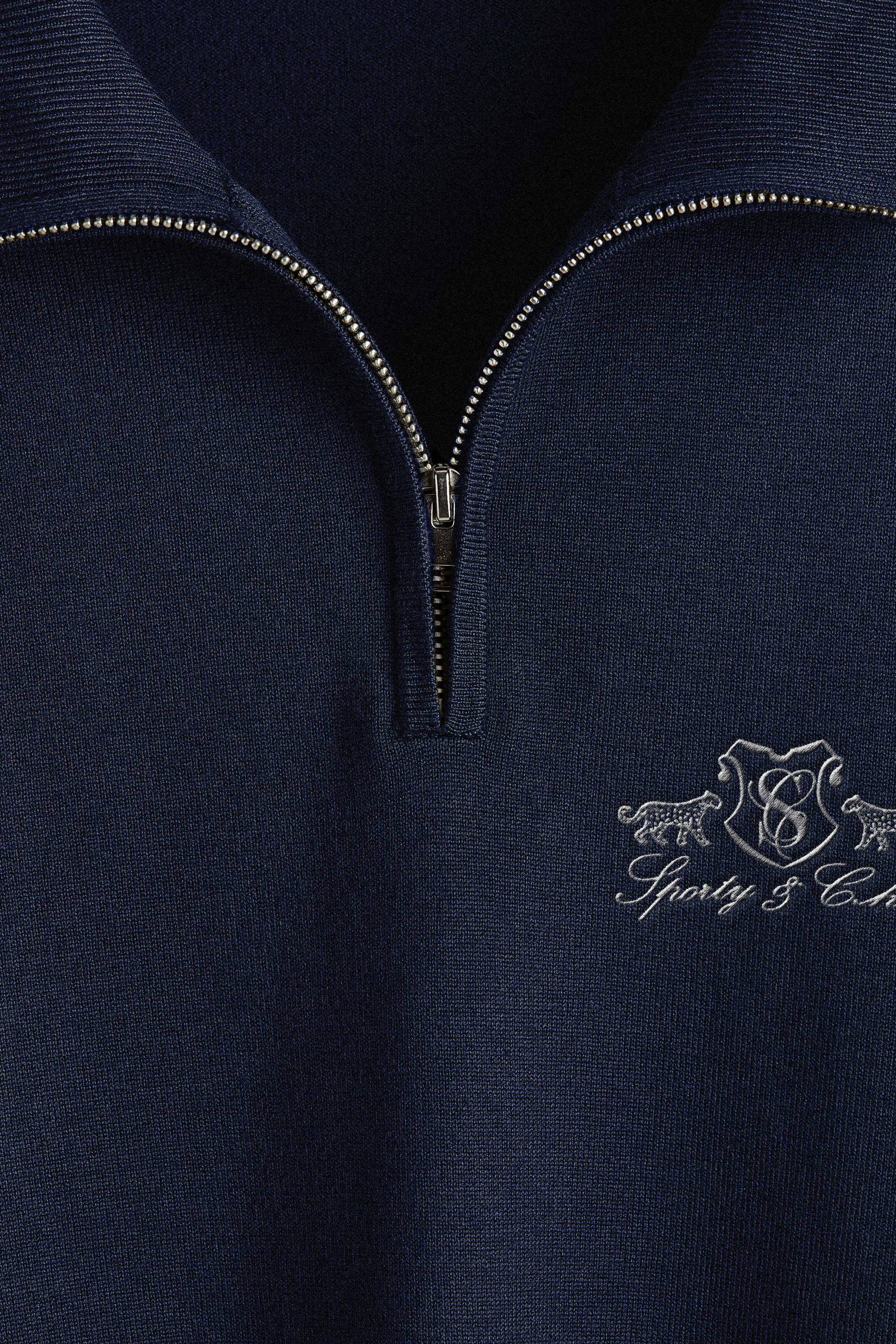 S&C Embroidered Quarter Zip Unisex- Navy