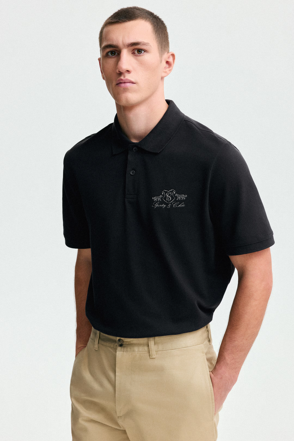 S&C Pique Cotton Polo - Black