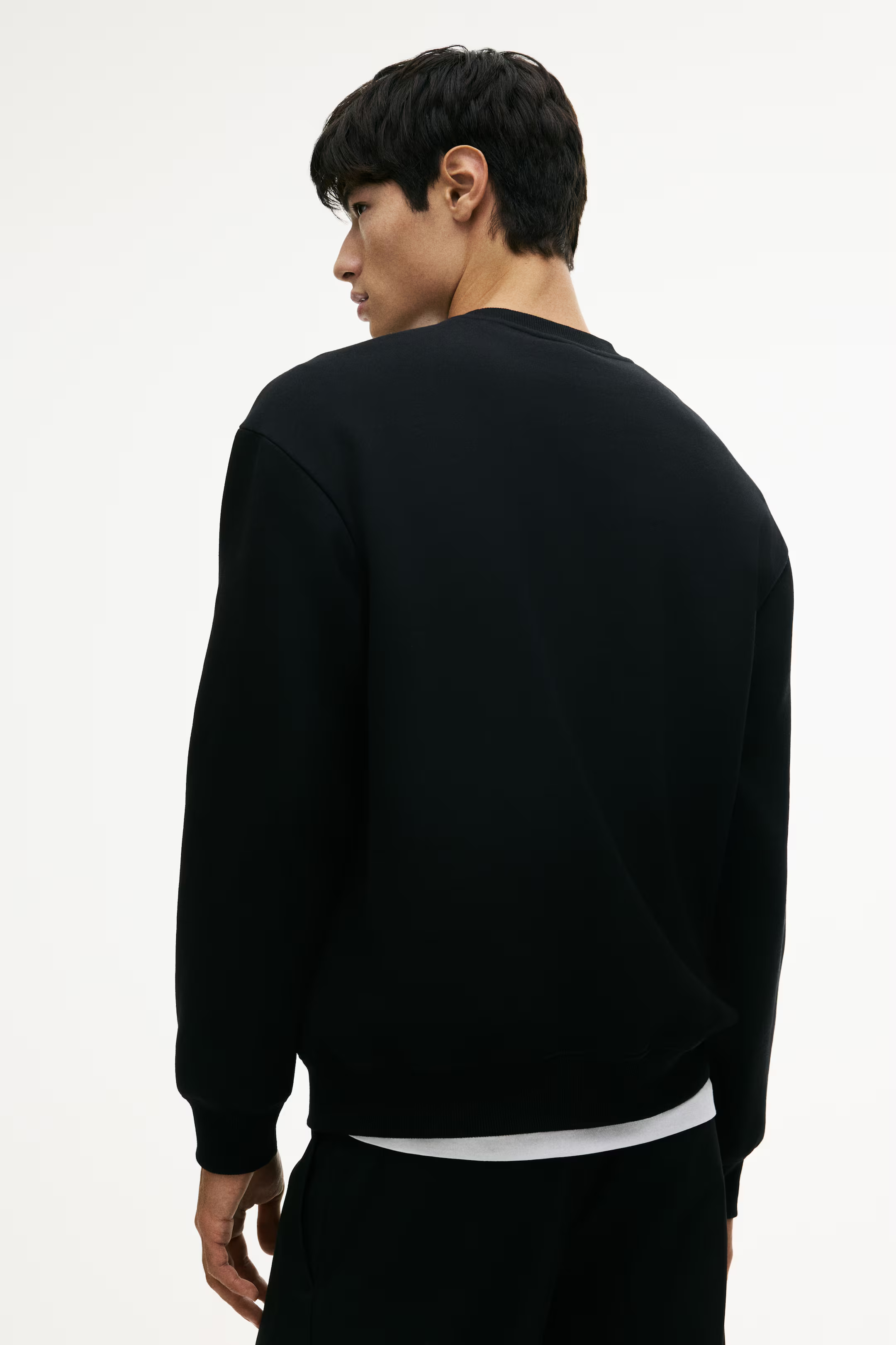 Signature Logo Embroidered Crewneck - Black