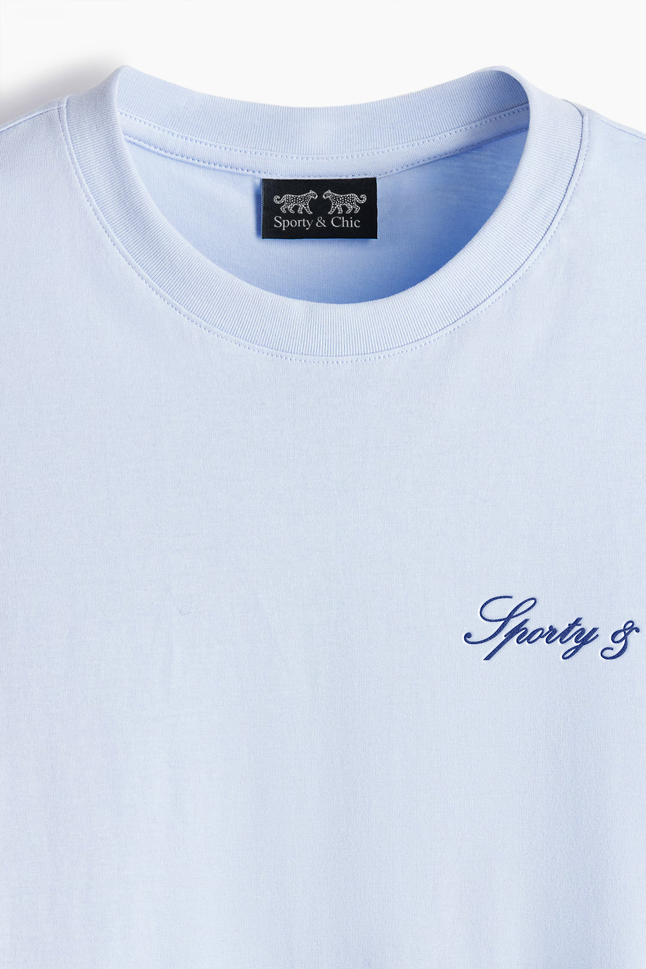 100% cotton medium weight T-shirt- Light Blue