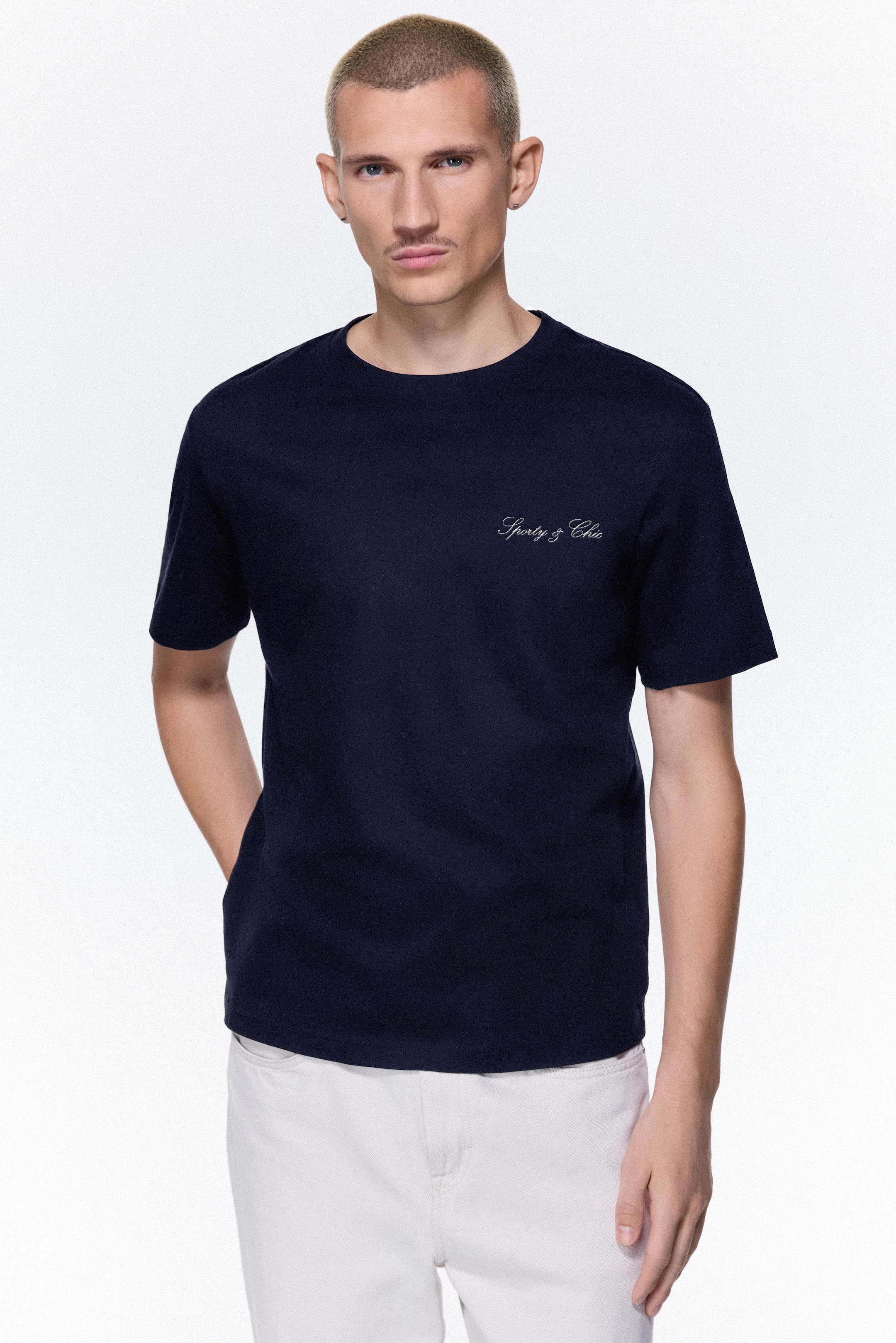 100% cotton medium weight T-shirt - Dark Navy